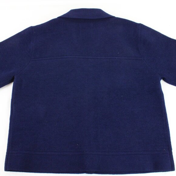 NWT Sandro Fleece Knit Coatigan with Lapel Shirt Collar in Blue/Gold FR Size 1 - Picture 4 of 15
